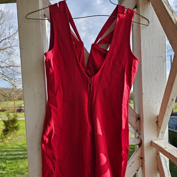 Solemio red bodycon dress size large - Picture 3 of 7